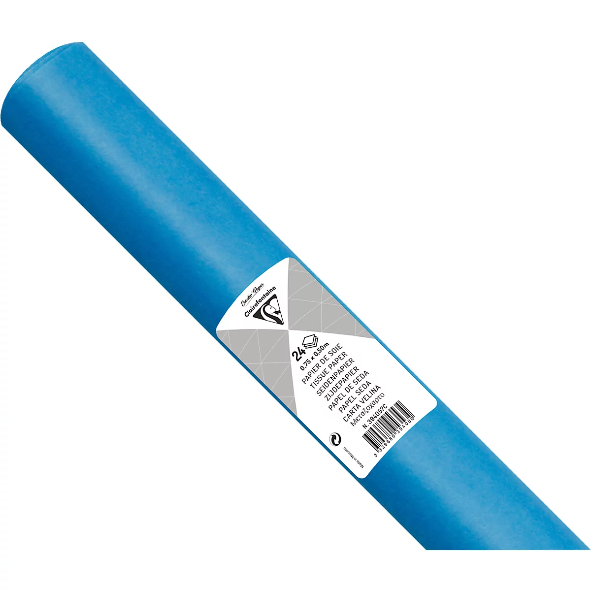 Seidenpapier Clairefontaine, 500 x 750 mm, wasserfest, gefalzt, 24 Bögen, petrol