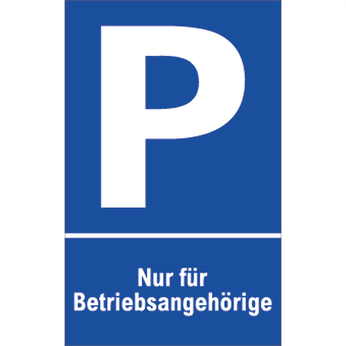 Señal de aparcamiento, "Nur für Betriebsangehörige"