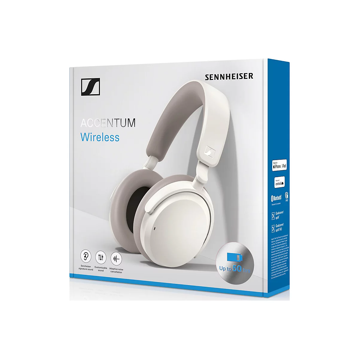 Sennheiser ACCENTUM Wireless - Kopfhörer mit Mikrofon - ohrumschließend - Bluetooth - kabellos - aktive Rauschunterdrückung