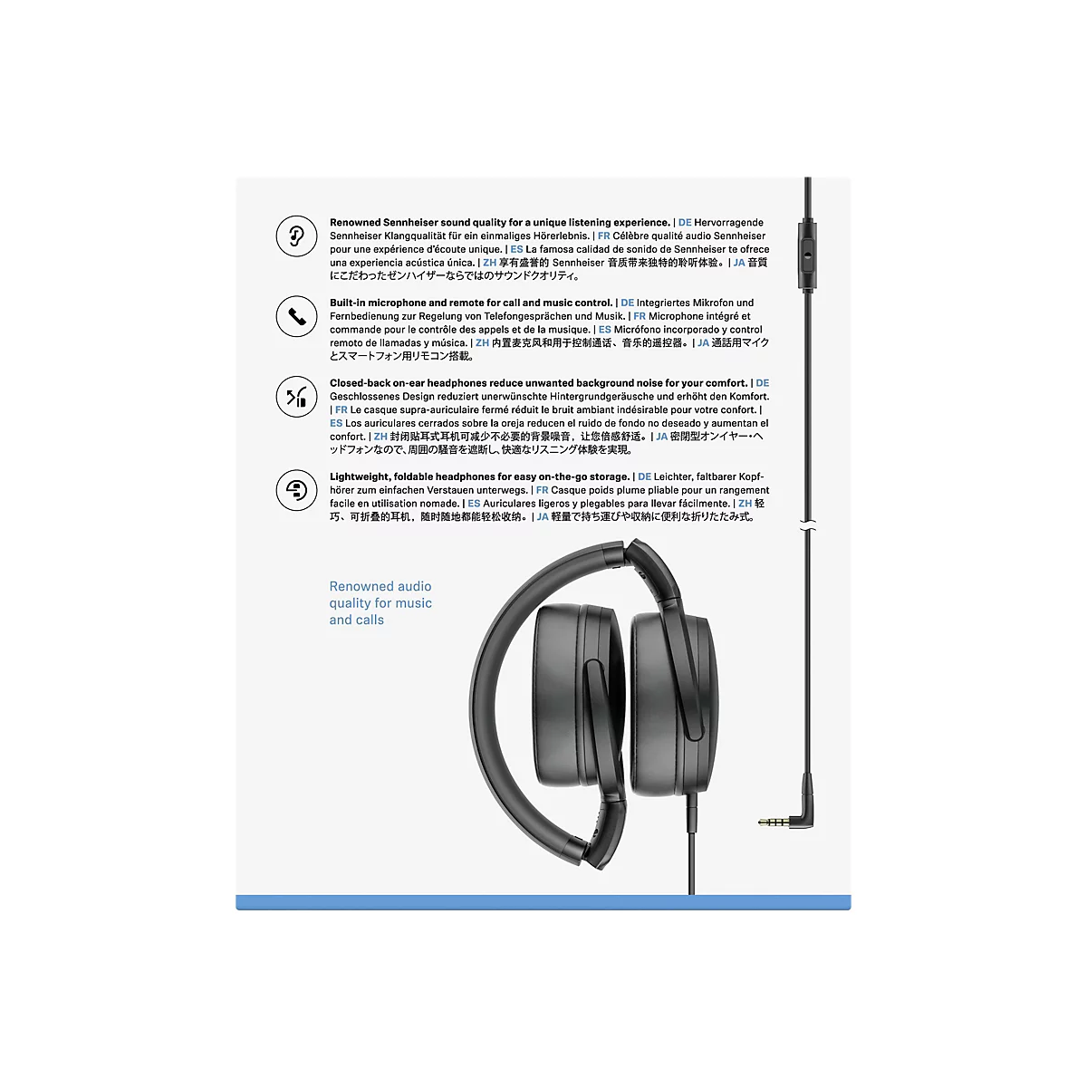 Sennheiser HD 400S - Kopfhörer mit Mikrofon - ohrumschließend - kabelgebunden - 3,5 mm Stecker - Geräuschisolierung