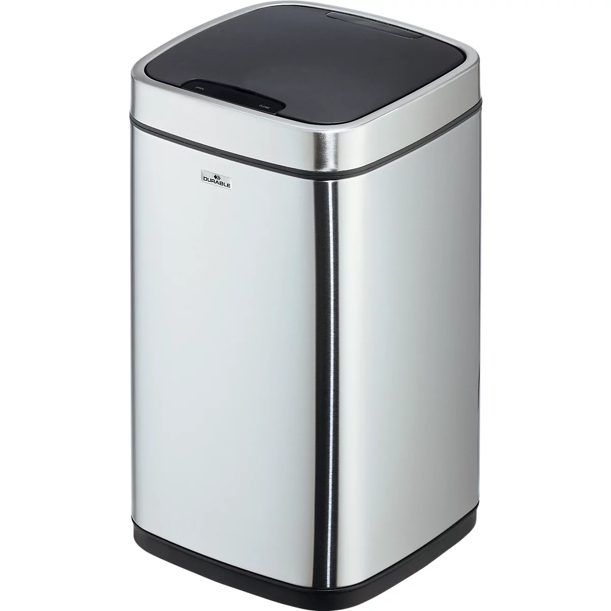Sensor Poubelle Durable No Touch, 12 l, pour l'intérieur, ouverture/fermeture automatique &amp; manuelle, couvercle amovible, seau intérieur, inox, argent