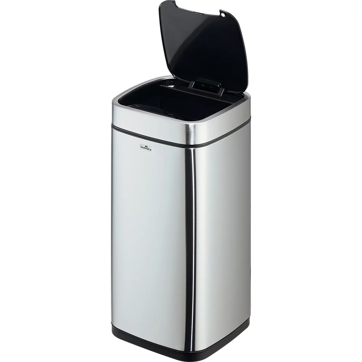 Sensor Poubelle Durable No Touch, 21 l, pour l'intérieur, ouverture/fermeture automatique &amp; manuelle, couvercle amovible, seau intérieur, inox, argent