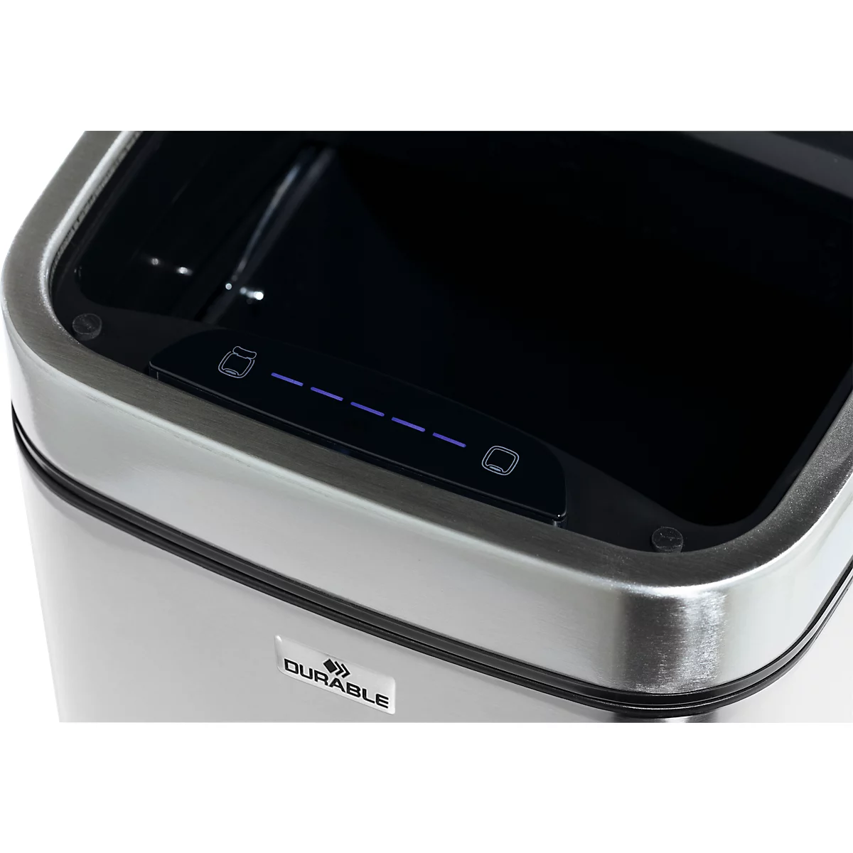 Sensor Poubelle Durable No Touch, 6 l, pour l'intérieur, ouverture/fermeture automatique &amp; manuelle, couvercle amovible, seau intérieur, inox, argent
