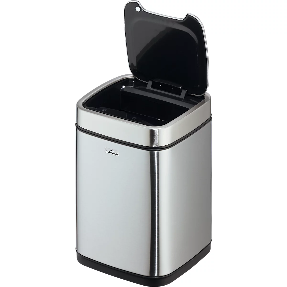 Sensor Poubelle Durable No Touch, 6 l, pour l'intérieur, ouverture/fermeture automatique &amp; manuelle, couvercle amovible, seau intérieur, inox, argent