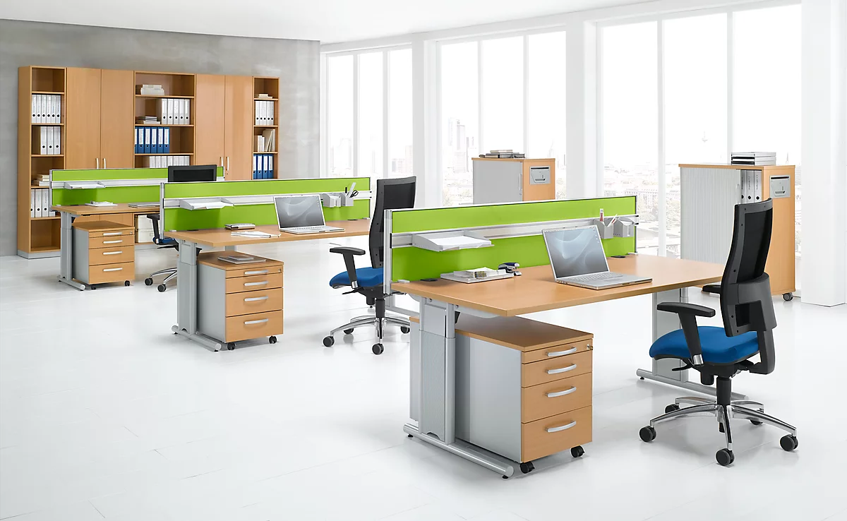 Separador de escritorio Aluna plus, 1600 x 400, verde