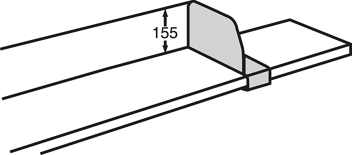 Separador estantes, desplazable, para estantería de cremallera Variabo, P 400 mm