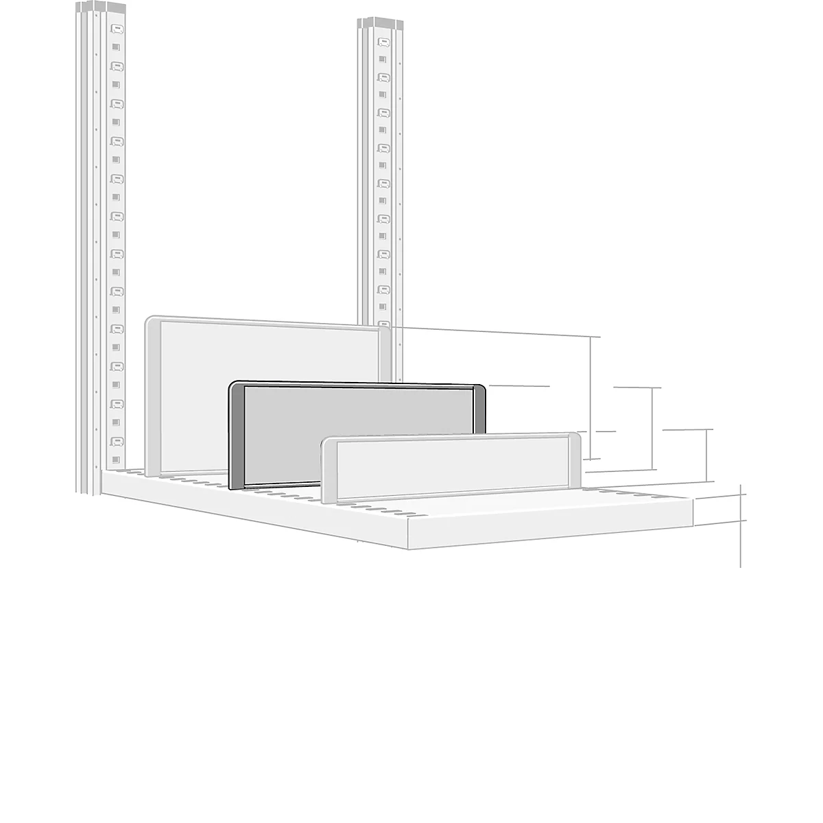 Separador, independiente, para estanterías P 400 mm, Al 175 mm