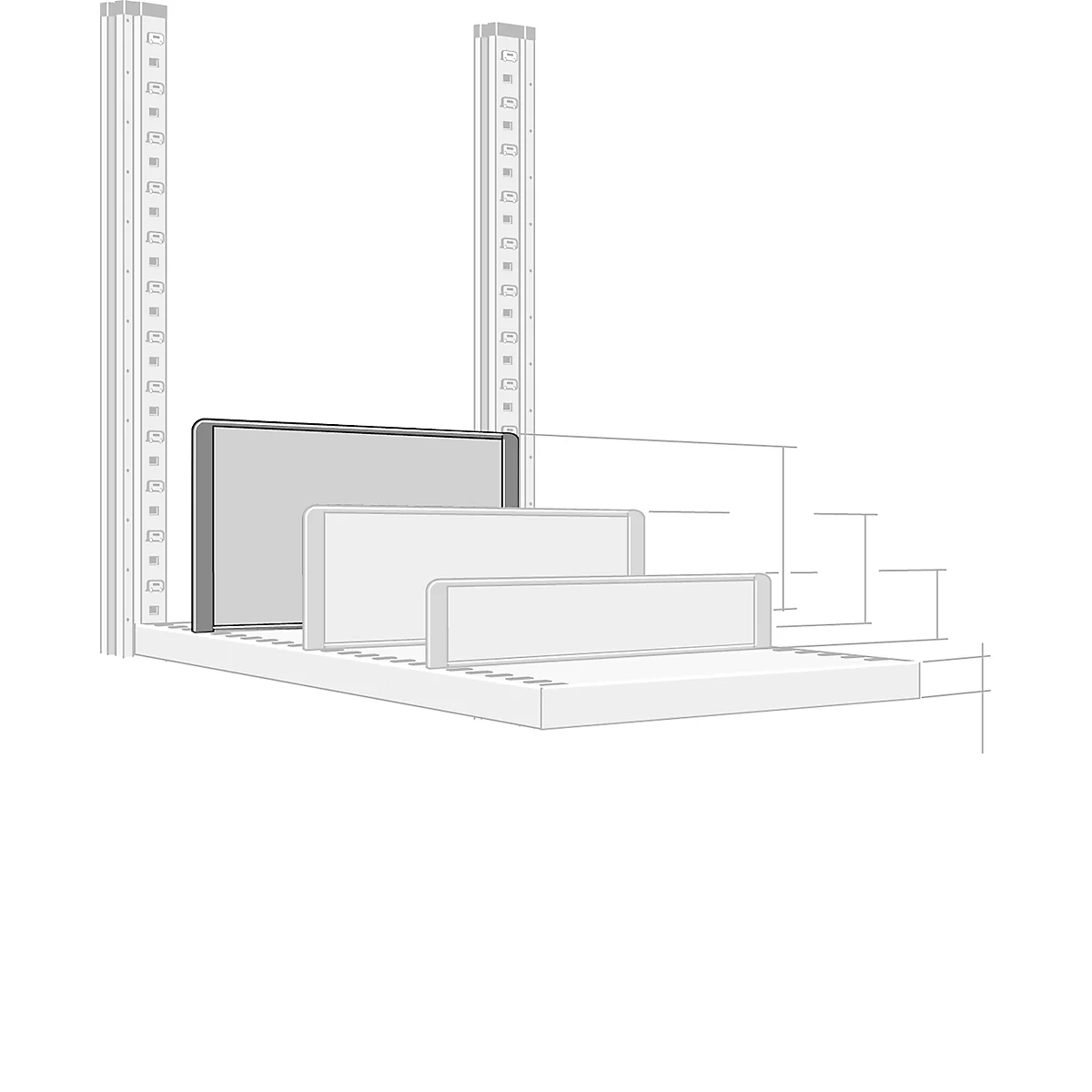 Separador, independiente, para estanterías P 400 mm, Al 275 mm