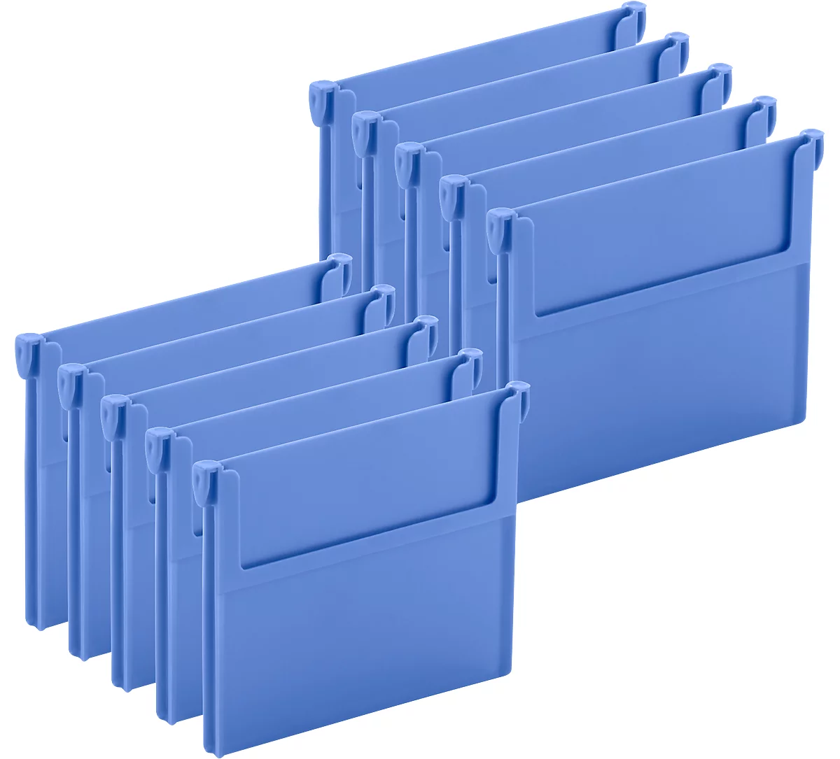 Separador para caja de estantes RK 521/421/621, azul, 10 unidades.