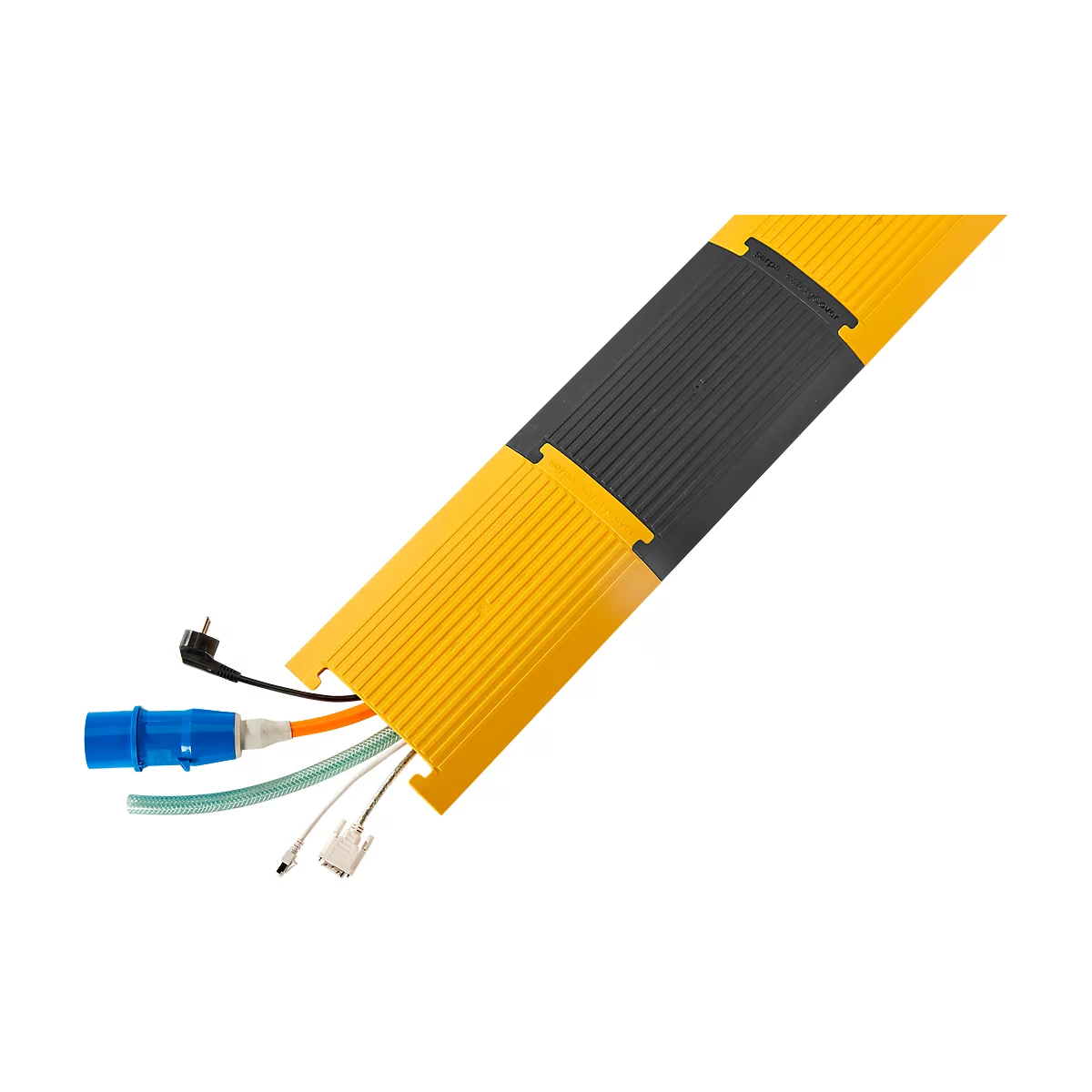 Serpa kabelbrug SafetyCover, modulair systeem, maximale stabiliteit, set van 3, geel/zwart/geel