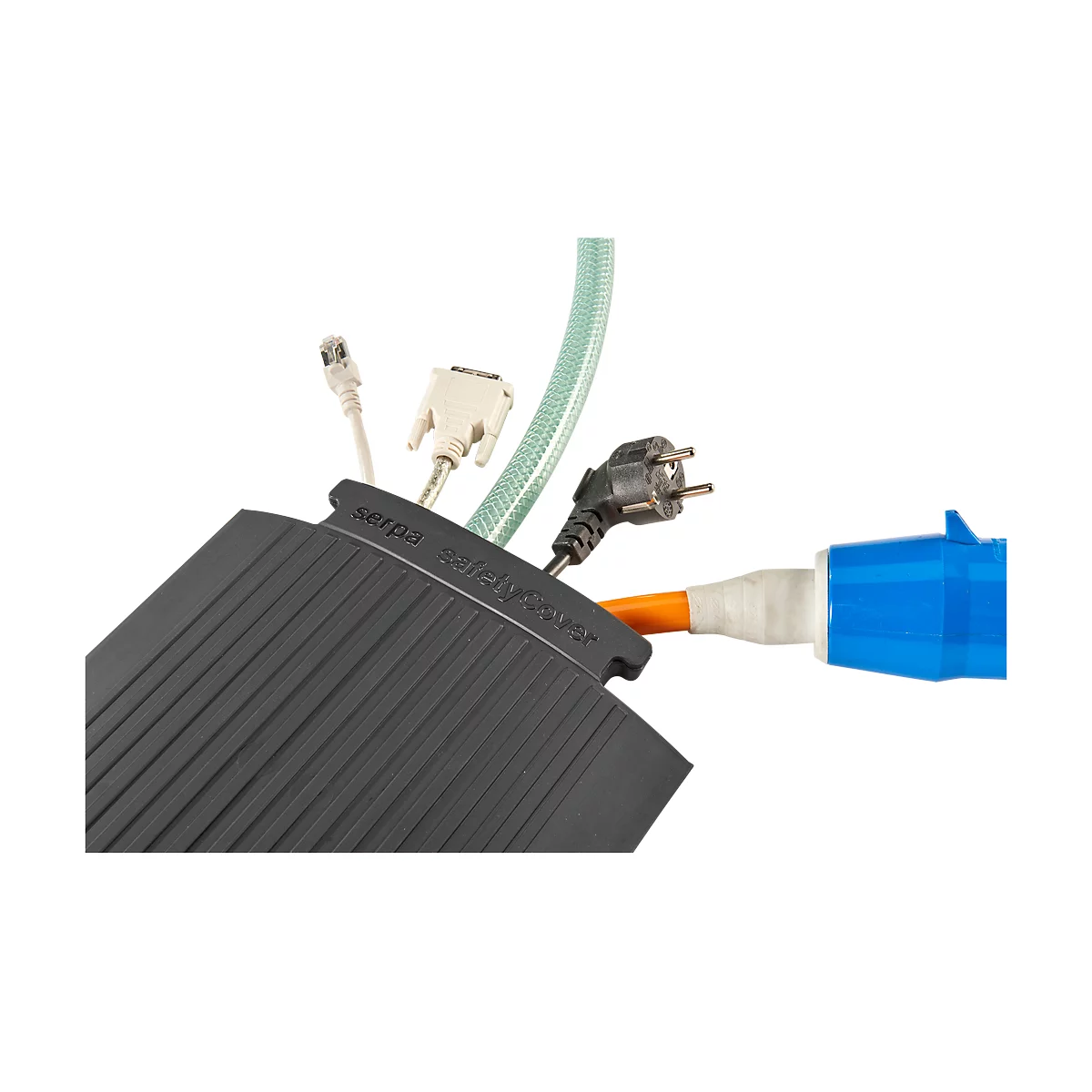 Serpa kabelbrug SafetyCover, modulair systeem, maximale stabiliteit, set van 3, zwart/geel/zwart
