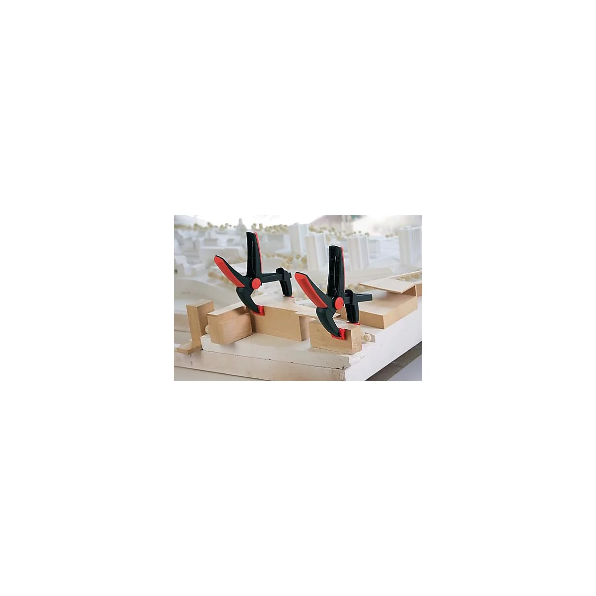Serre-joint à ressort BESSEY VarioClippix XV, ouverture de serrage réglable en continu jusqu'à 100 mm, saillie 50 mm, 12 pièces