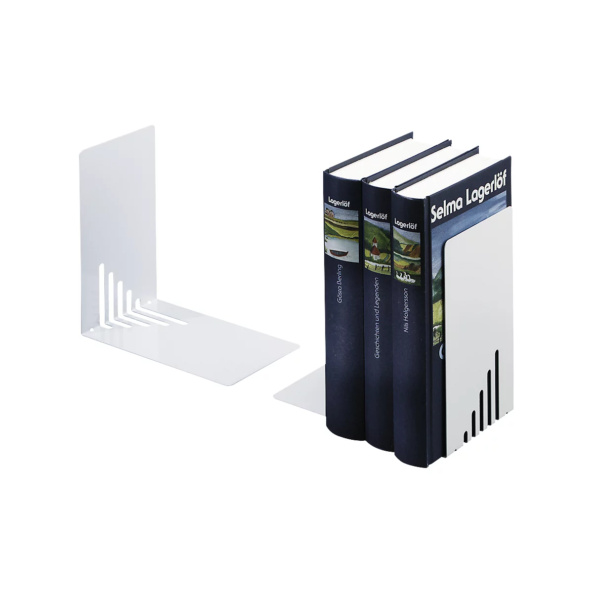 Serre-livres design MAUL, en métal, blanc
