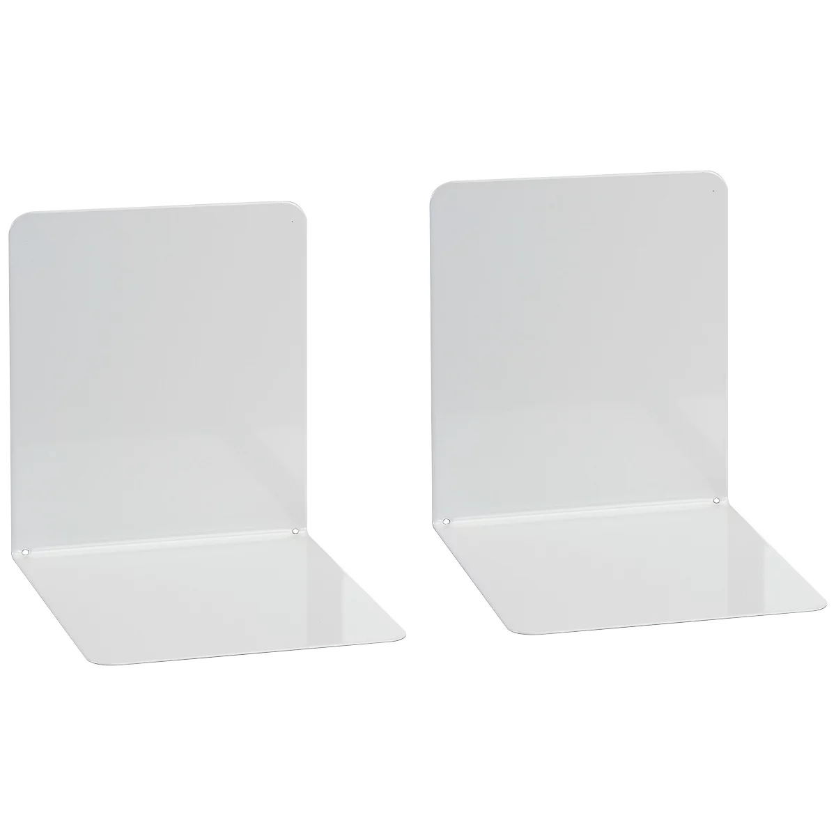 Serre-livres MAUL, en métal. 120 x P 140 x H 140 mm, gris clair