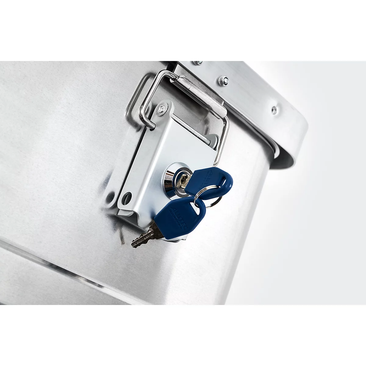 Serrure à cylindre Alutec, pour boîtes en aluminium, au choix avec cylindre s'entrouvrant ou à clé individuelle, cylindre à clé unique