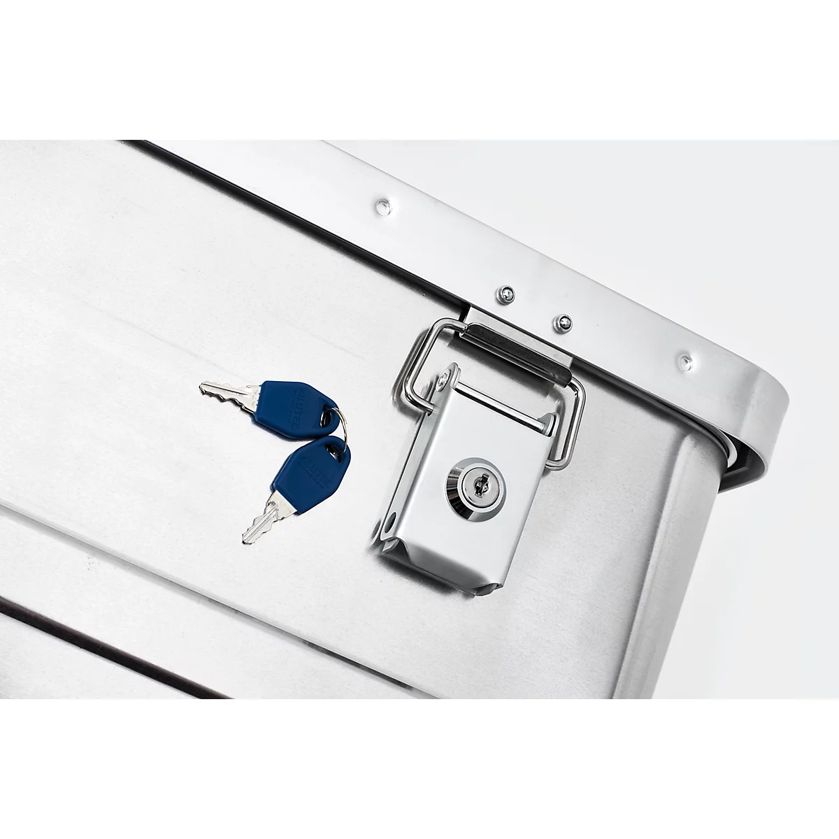 Serrure à cylindre Alutec, pour boîtes en aluminium, au choix avec cylindre s'entrouvrant ou à clé individuelle, Lot de cylindres s'entrouvrant