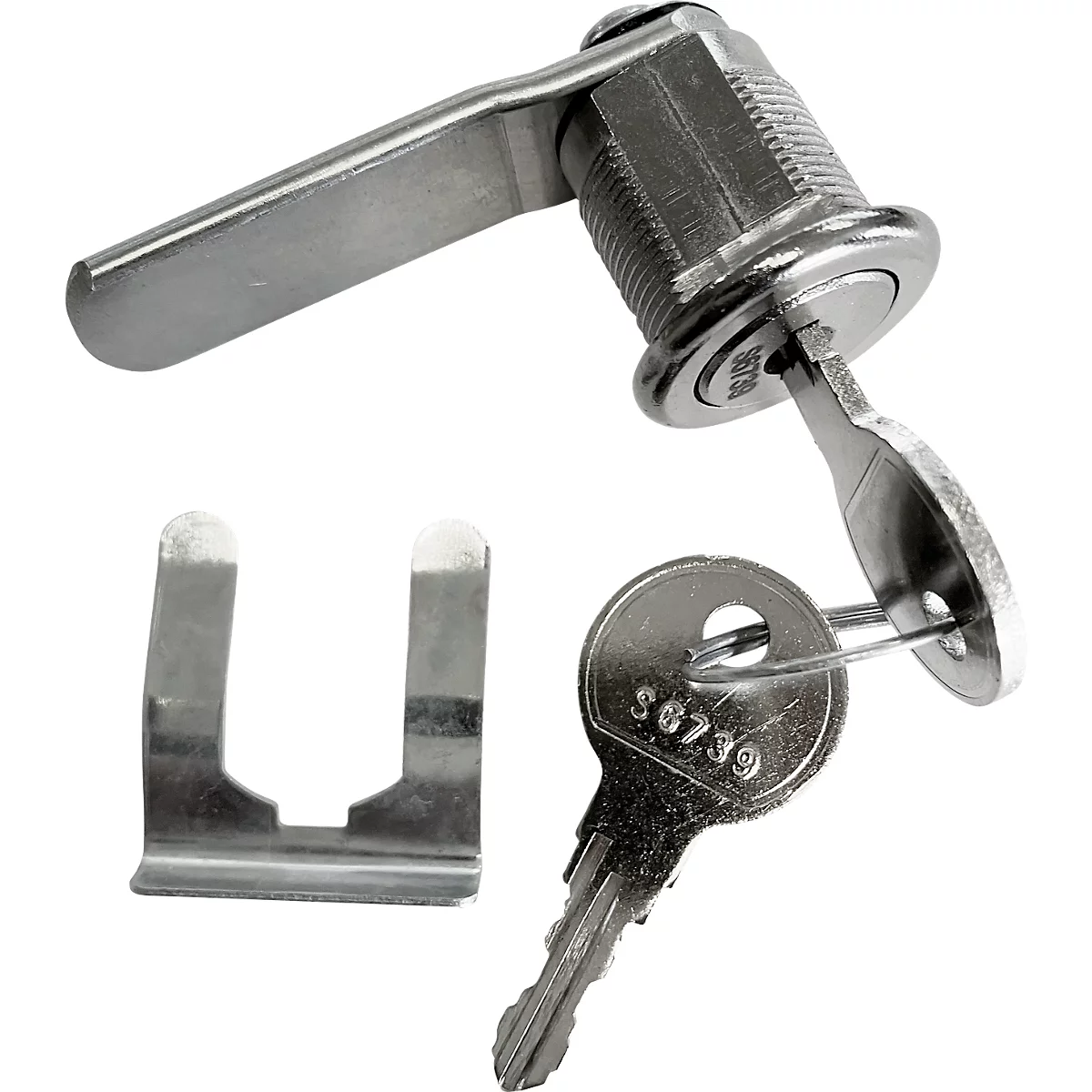 Serrure pour colonnes de casiers type S5 avec 5 casiers &amp; type S4 avec 4 casiers, fermeture différente, 2 clés incluses, acier &amp; zamak