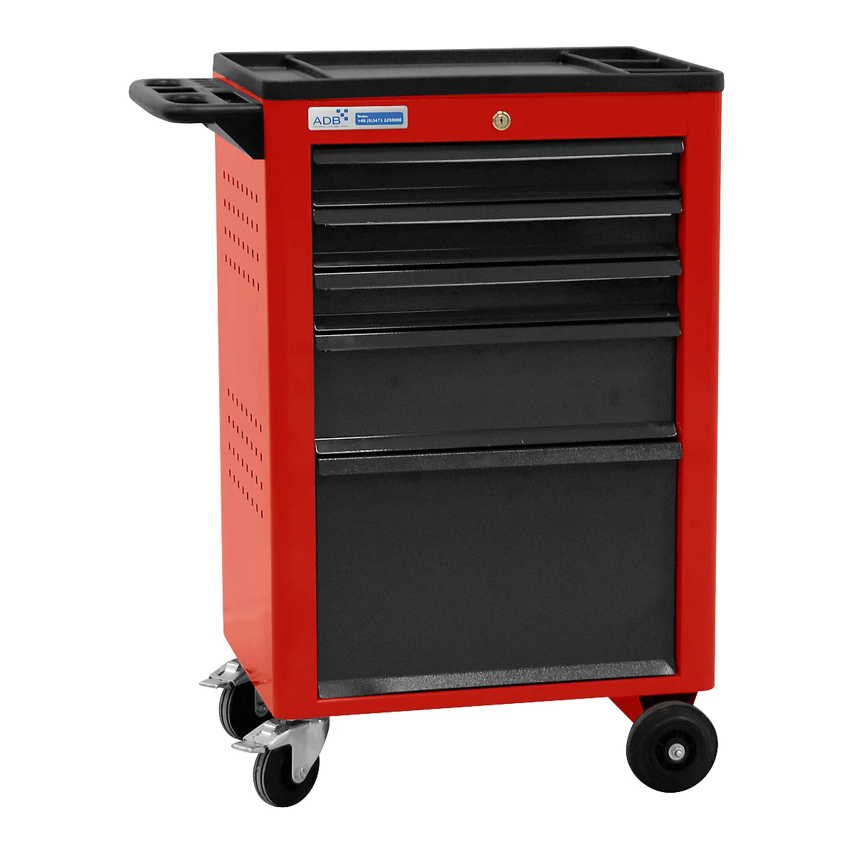 Servante d'atelier BASIC, 5 tiroirs, rouge