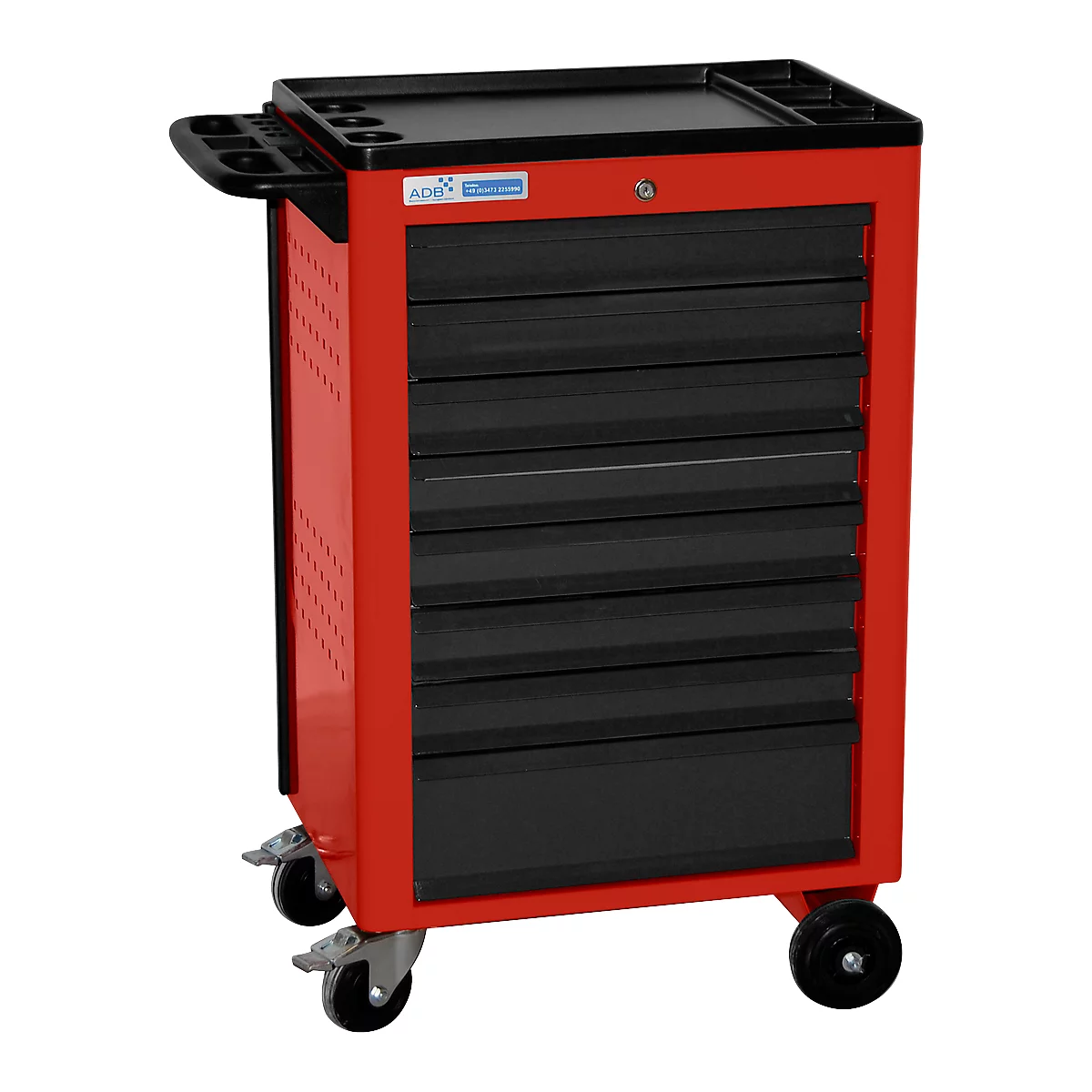 Servante d'atelier BASIC, 8 tiroirs, rouge