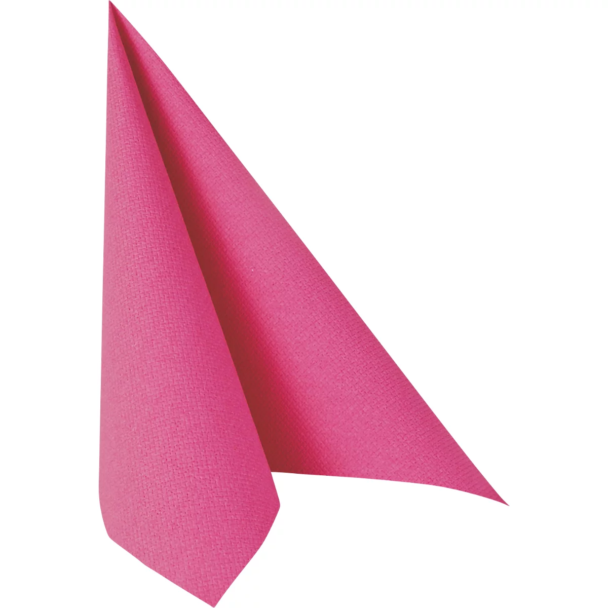 Servetten Papstar Royal Collection, 5 x 50 stuks, 1/4 vouw, stoflook, 400 x 400 mm, papier, fuchsia