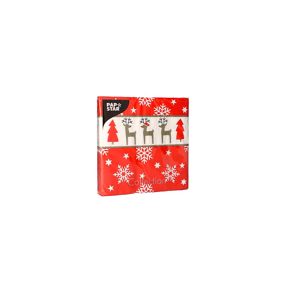 Servetten Papstar Rudi, 3-laags, 1/4 vouw, B 330 x H 330 mm, gerecycled papier, veelkleurig, 20 stuks