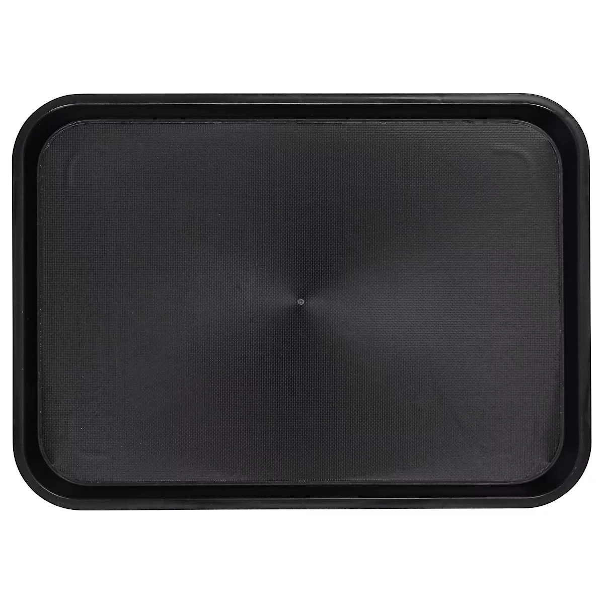 Serviertablett Esmeyer® OHIO, Kunststoff, gummierte Oberfläche, stapelbar, spülmaschinengeeignet, B 415 x T 305 x H 20 mm, Kunststoff, schwarz