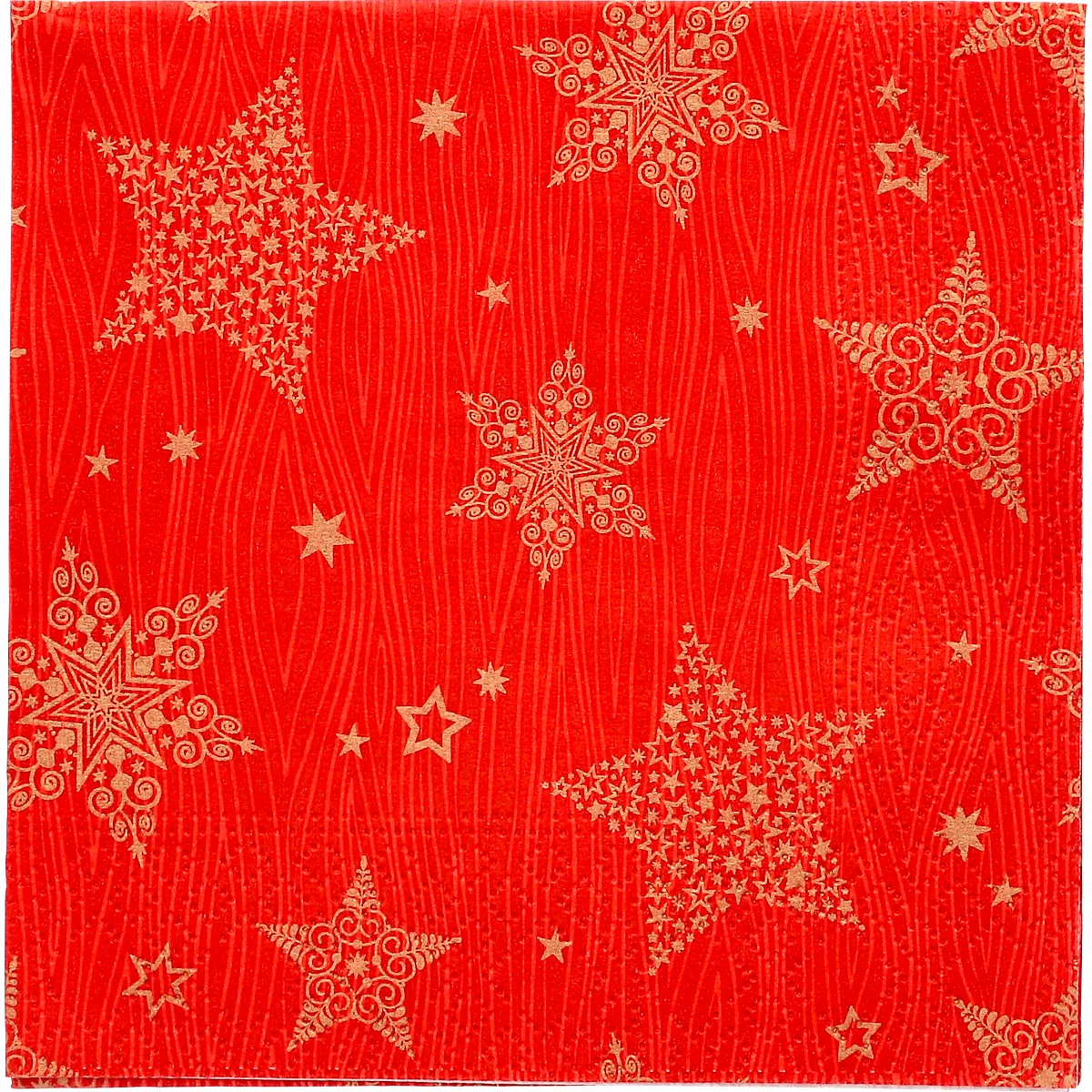 Servietten Papstar 'Christmas Shine', 20 Stück, 3-lagig, 1/4-Falz, 250 x 250 mm, rot 