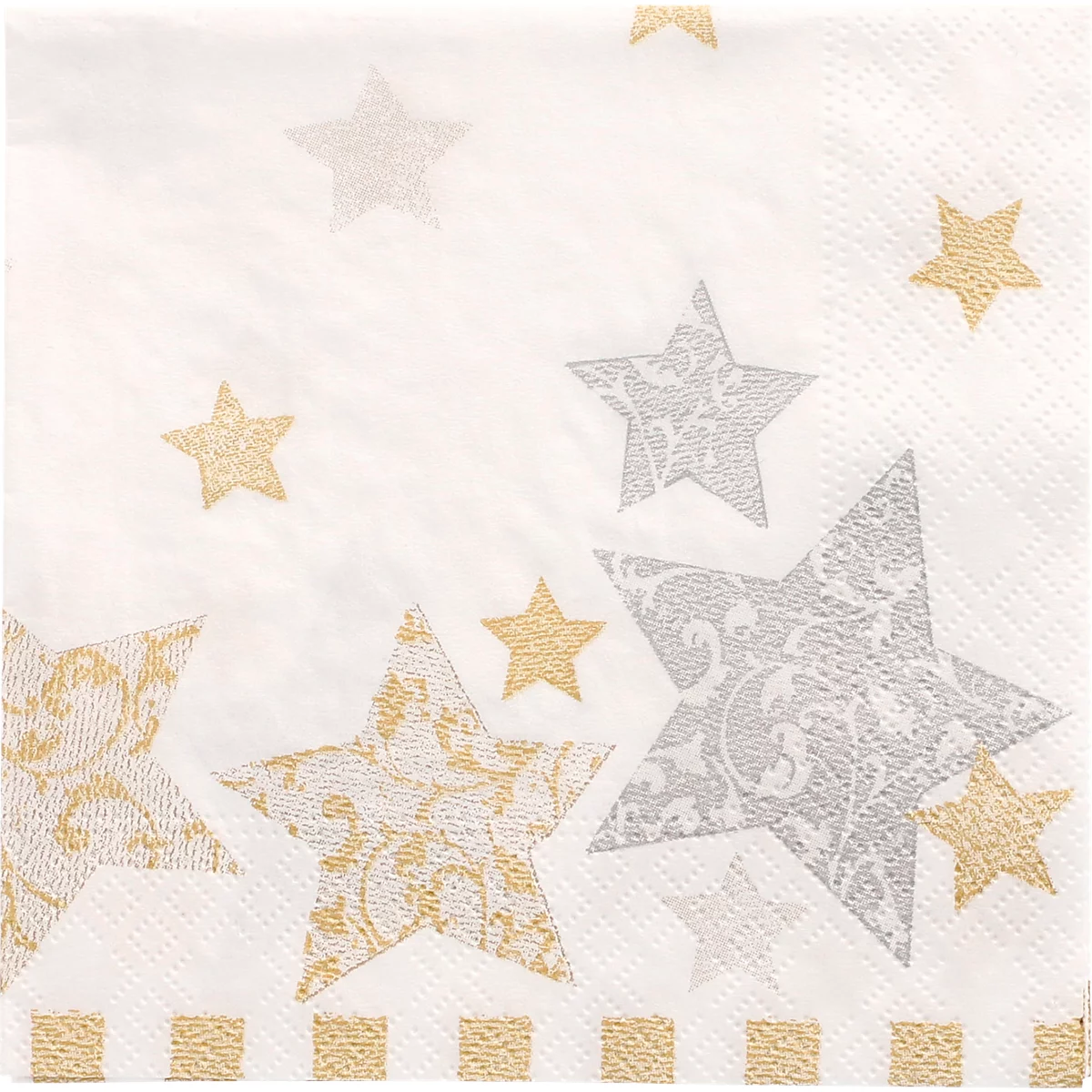 Servietten Papstar 'Stardust' , 3-lagig mit ¼-Falz, 250 x 250 mm, 50 Stück
