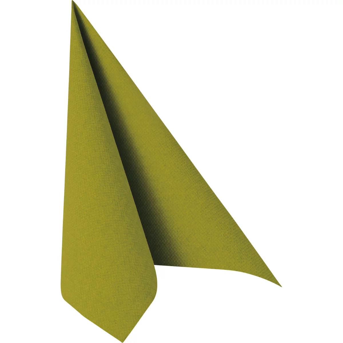 Serviettes Papstar Royal Collection, 5 x 50 pièces, 1/4-plié, aspect tissu, 400 x 400 mm, papier, vert olive