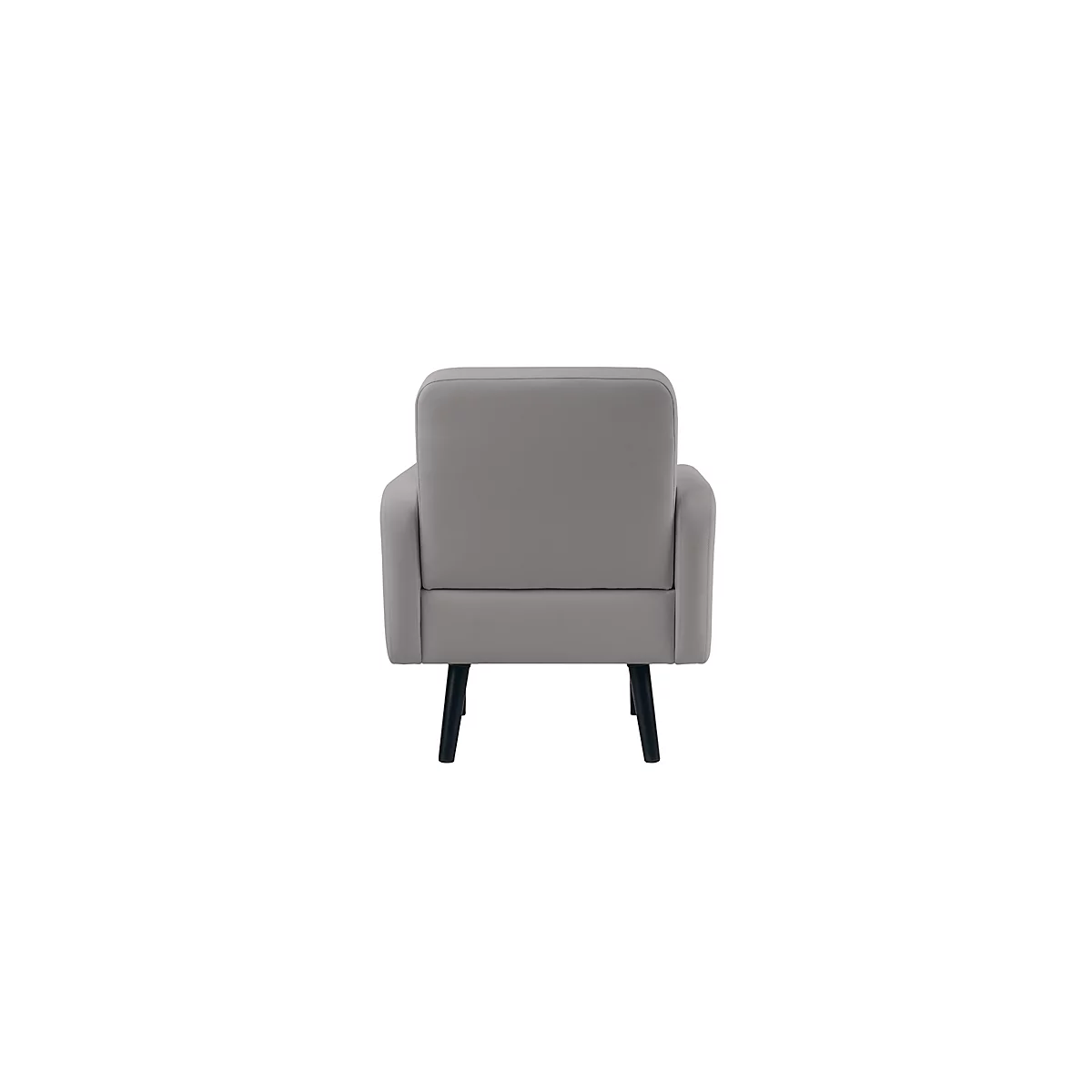 Sessel meet® by Paperflow LISBOA, desinfektionsmittelbeständiger Kunstlederbezug grau, Fußgestell schwarz, B 710 x T 815 x H 830 mm
