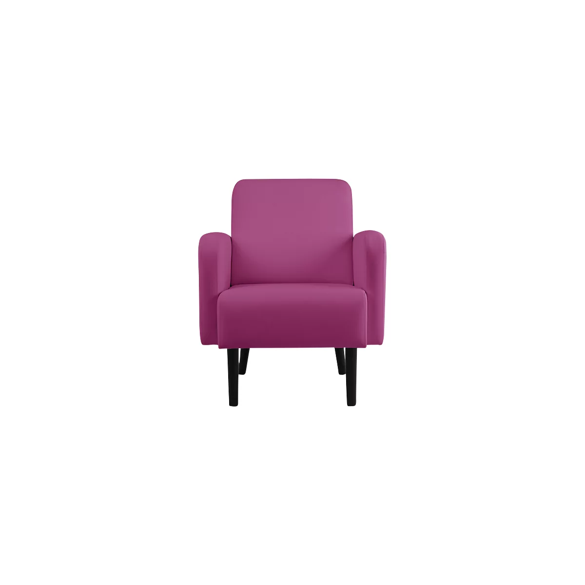 Sessel meet® by Paperflow LISBOA, desinfektionsmittelbeständiger Kunstlederbezug lila, Fußgestell schwarz, B 710 x T 815 x H 830 mm