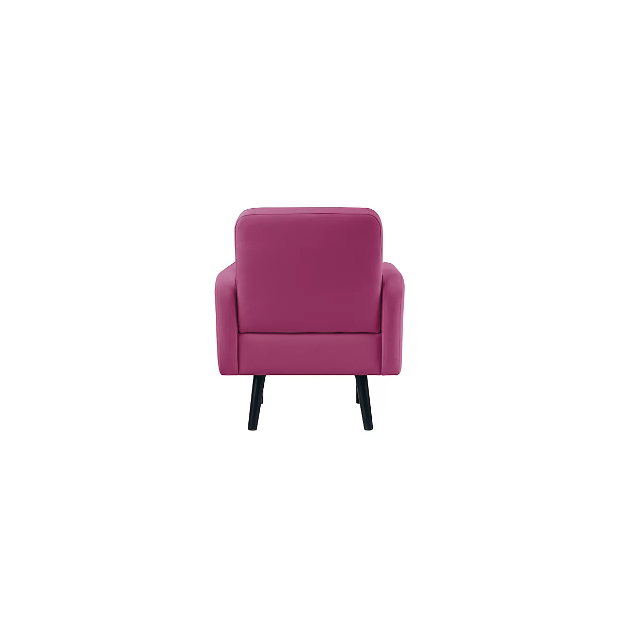 Sessel meet® by Paperflow LISBOA, desinfektionsmittelbeständiger Kunstlederbezug lila, Fußgestell schwarz, B 710 x T 815 x H 830 mm