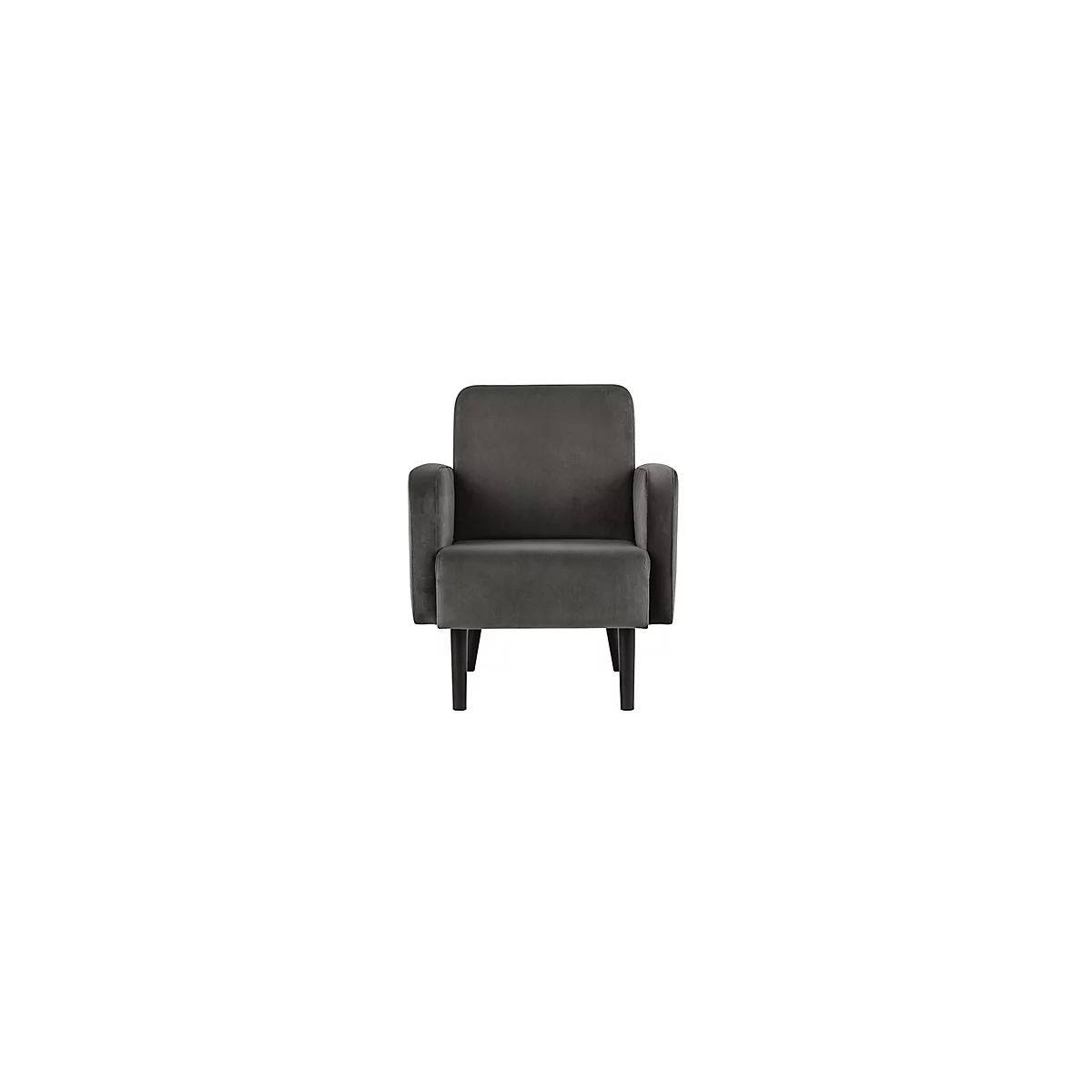 Sessel meet® by Paperflow LISBOA Samtbezug anthrazit, Fußgestell schwarz, B 710 x T 815 x H 830 mm