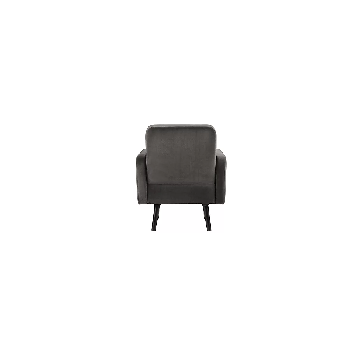 Sessel meet® by Paperflow LISBOA Samtbezug anthrazit, Fußgestell schwarz, B 710 x T 815 x H 830 mm