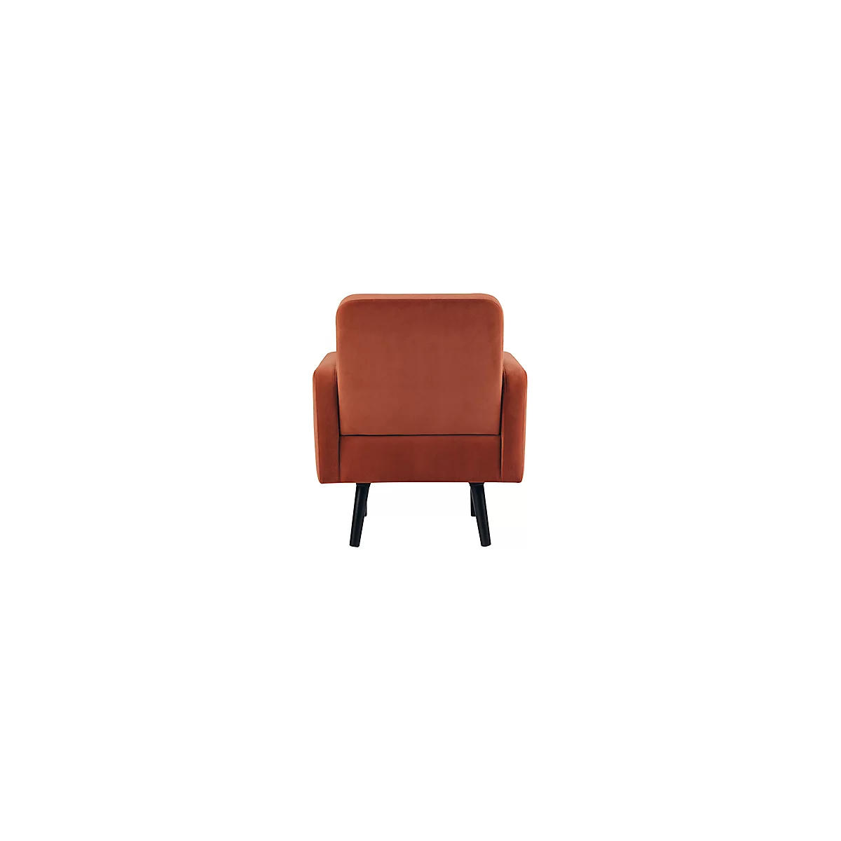 Sessel meet® by Paperflow LISBOA, Samtbezug rostfarben, Fußgestell schwarz, B 710 x T 815 x H 830 mm