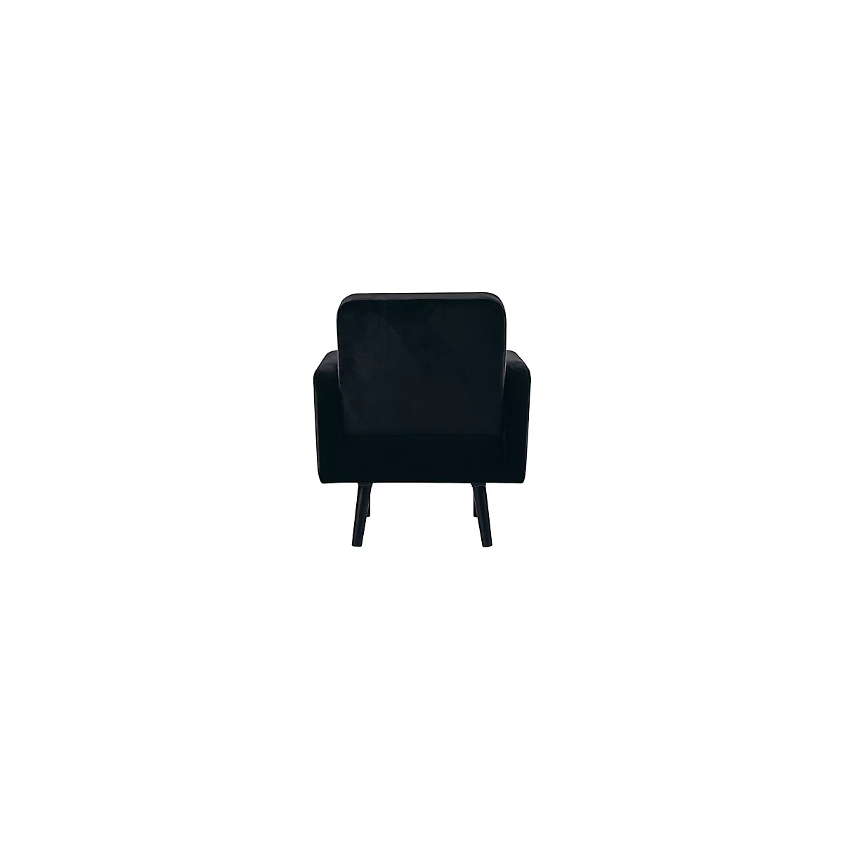 Sessel meet® by Paperflow LISBOA, Samtbezug schwarz, Fußgestell schwarz, B 710 x T 815 x H 830 mm