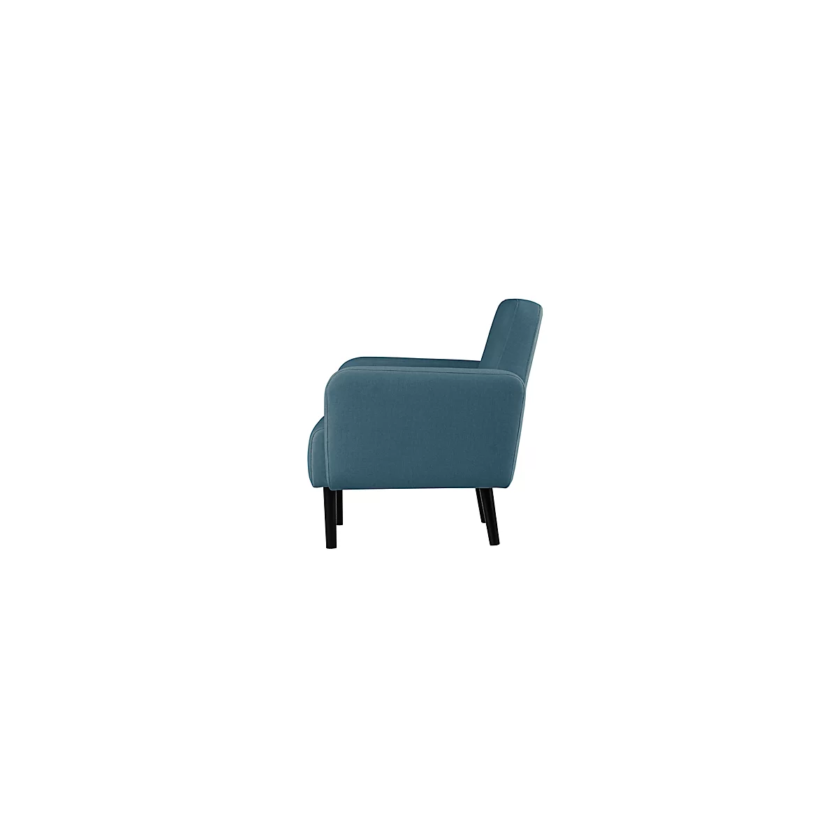 Sessel meet® by Paperflow LISBOA, Stoffbezug blau, Fußgestell schwarz, B 710 x T 815 x H 830 mm