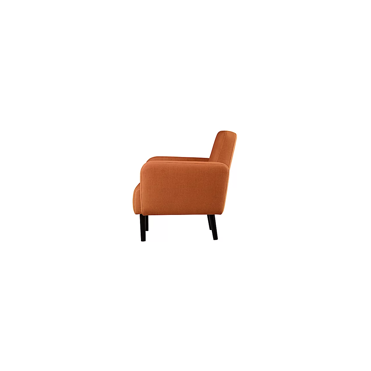 Sessel meet® by Paperflow LISBOA, Stoffbezug braun, Fußgestell schwarz, B 710 x T 815 x H 830 mm