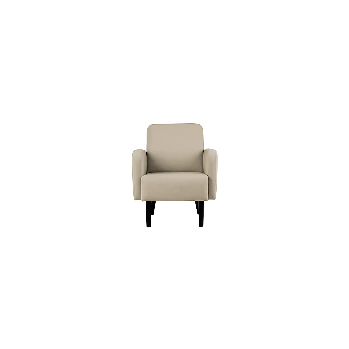 Sessel meet® by Paperflow LISBOA, Stoffbezug elfenbeinfarben, Fußgestell schwarz, B 710 x T 815 x H 830 mm