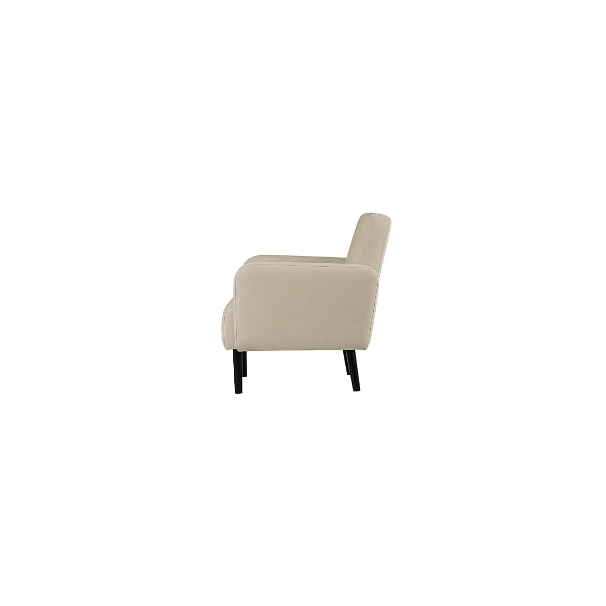 Sessel meet® by Paperflow LISBOA, Stoffbezug elfenbeinfarben, Fußgestell schwarz, B 710 x T 815 x H 830 mm