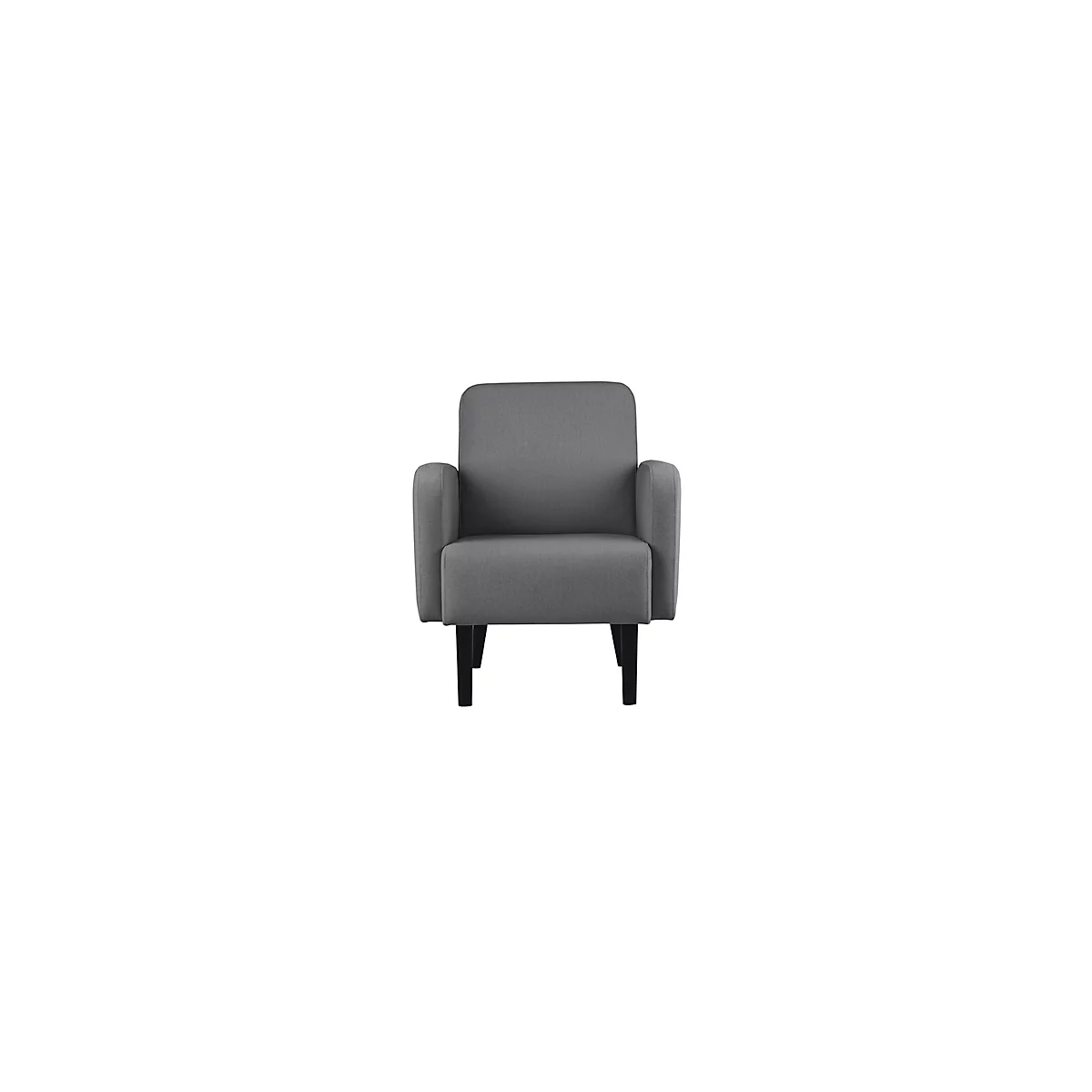 Sessel meet® by Paperflow LISBOA Stoffbezug grau, Fußgestell schwarz, B 710 x T 815 x H 830 mm