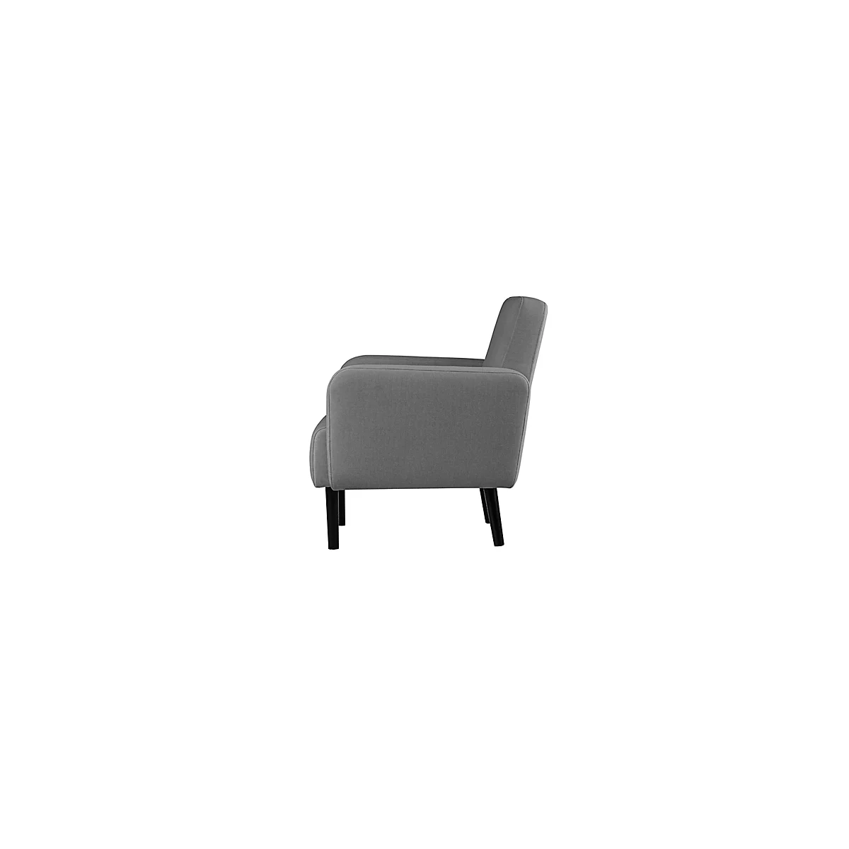 Sessel meet® by Paperflow LISBOA Stoffbezug grau, Fußgestell schwarz, B 710 x T 815 x H 830 mm
