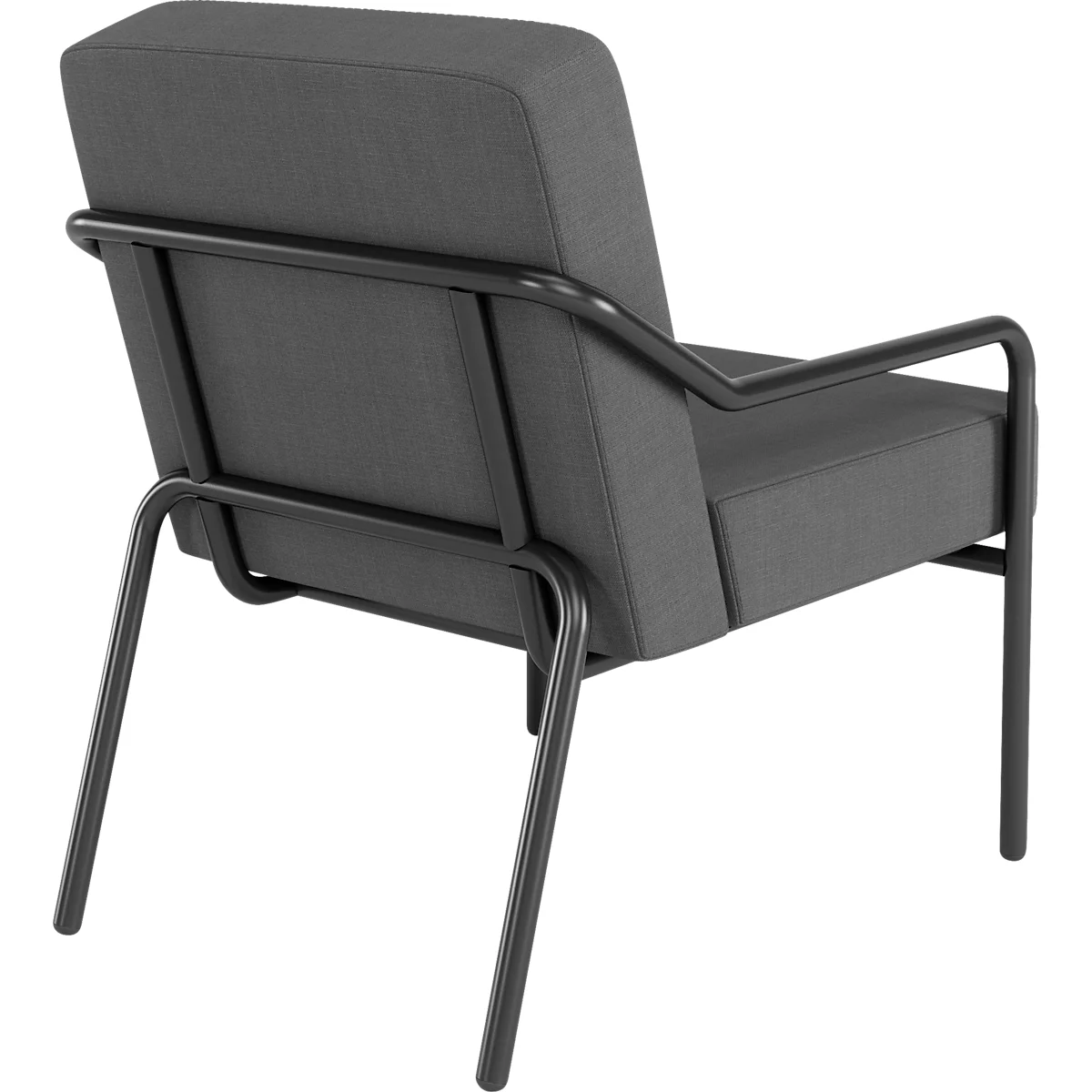 Sessel meet® by Paperflow MEDSO Klassik M, gepolstert, Sitzfläche austauschbar, B 580 x T 743 x H 736 mm, Stoff und Stahl, anthrazit/mattschwarz