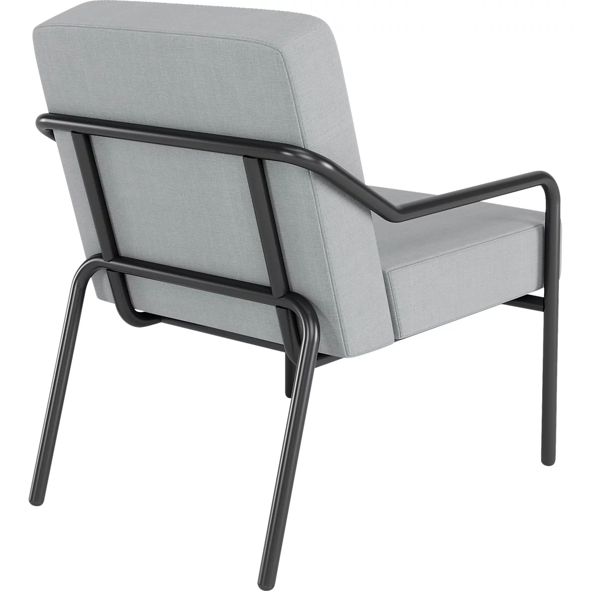 Sessel meet® by Paperflow MEDSO Klassik M, gepolstert, Sitzfläche austauschbar, B 580 x T 743 x H 736 mm, Stoff und Stahl, grau/mattschwarz