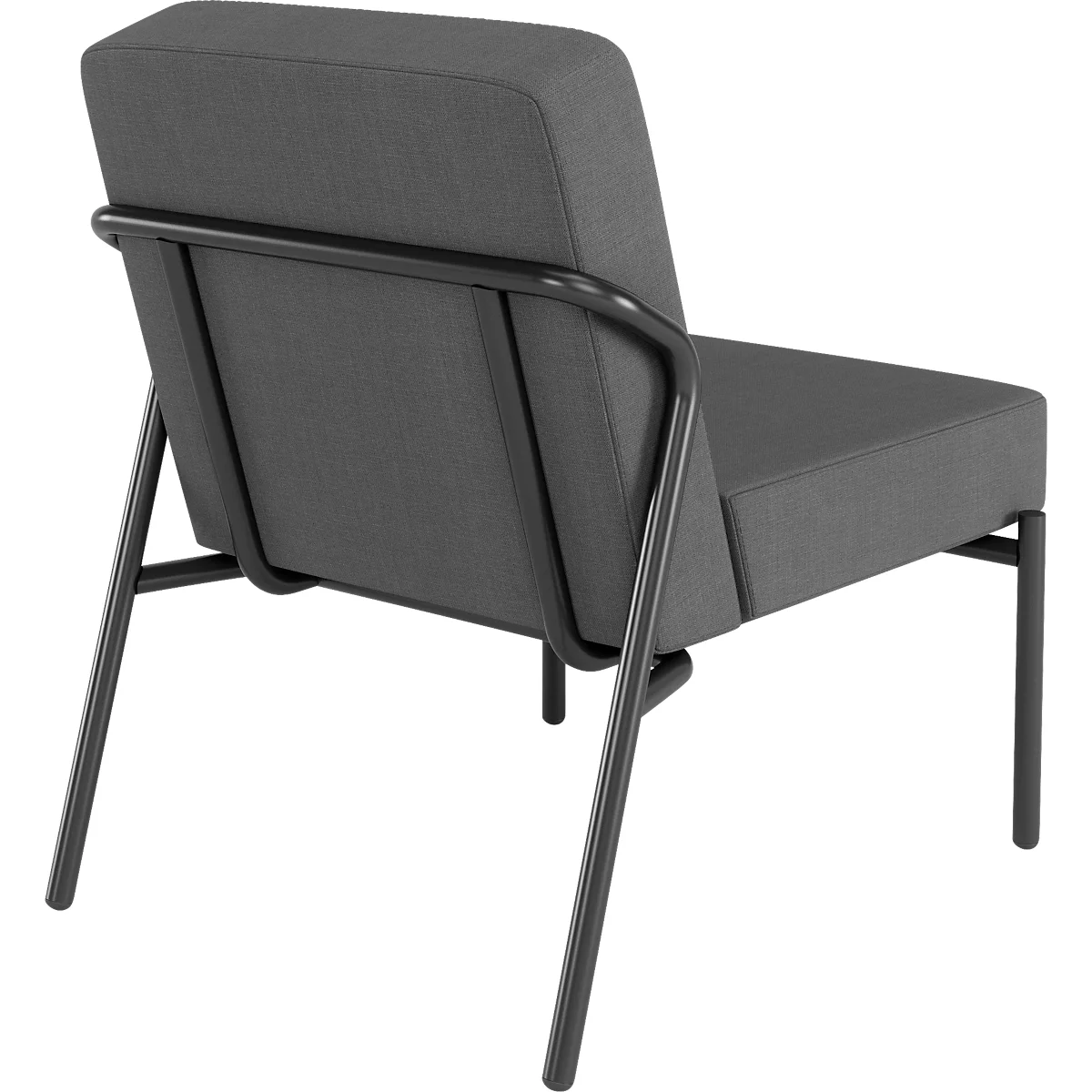 Sessel meet® by Paperflow MEDSO Klassik S, gepolstert, Sitzfläche austauschbar, B 580 x T 743 x H 736 mm, Stoff und Stahl, anthrazit/mattschwarz