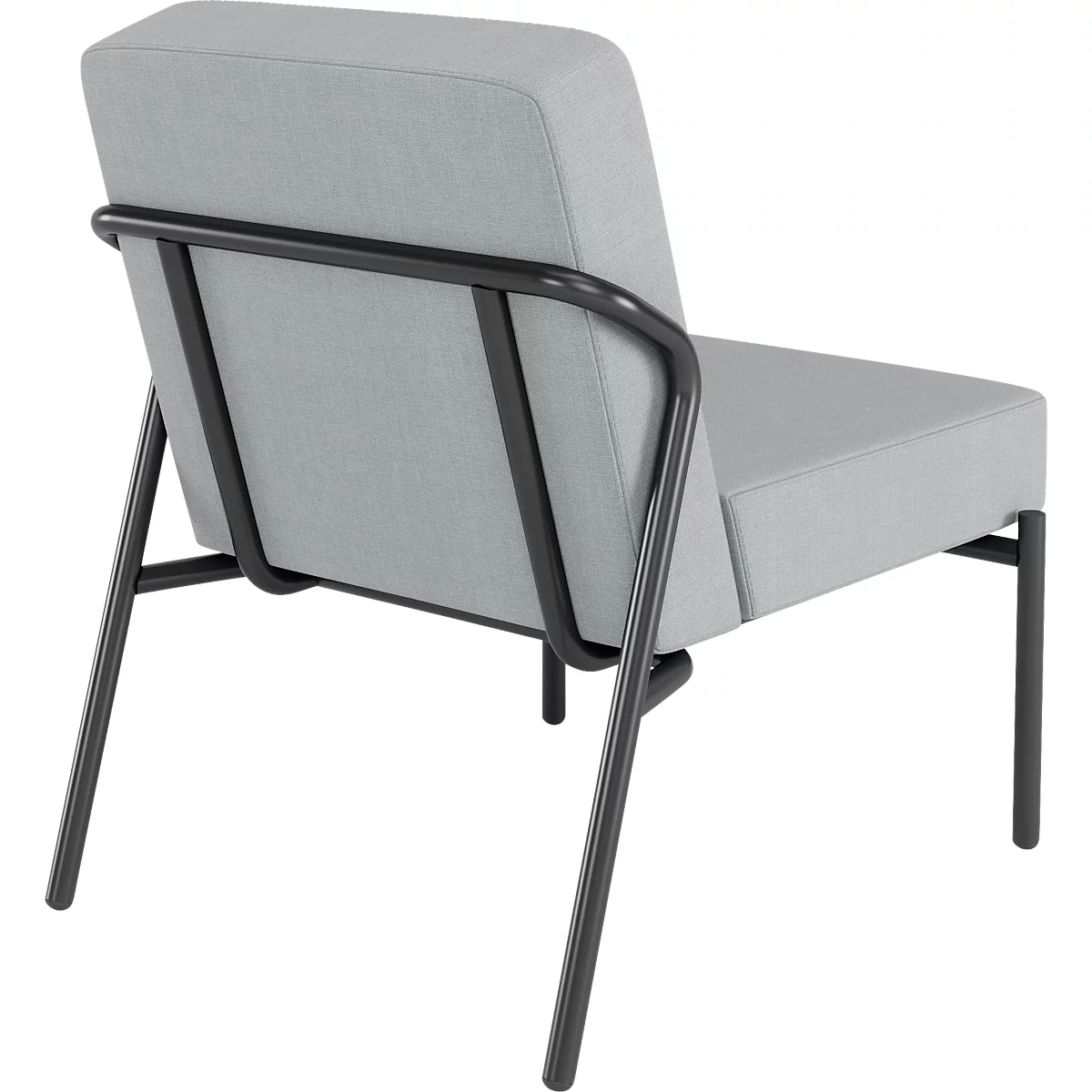 Sessel meet® by Paperflow MEDSO Klassik S, gepolstert, Sitzfläche austauschbar, B 580 x T 743 x H 736 mm, Stoff und Stahl, grau/mattschwarz