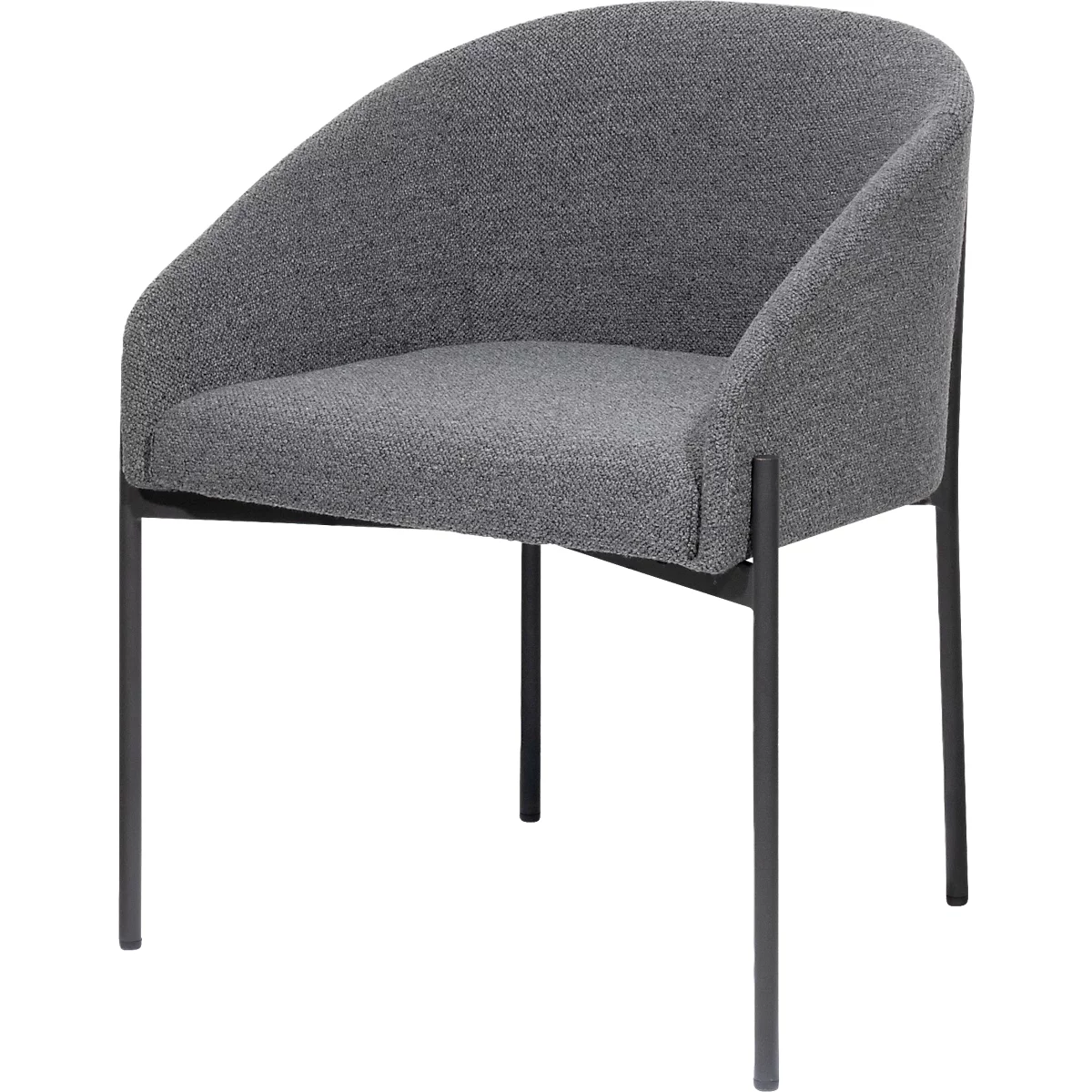 Sessel meet® by Paperflow MILO, gepolstert, B 470 x T 450 x H 450 mm, Stoff und Stahl, anthrazit/mattschwarz