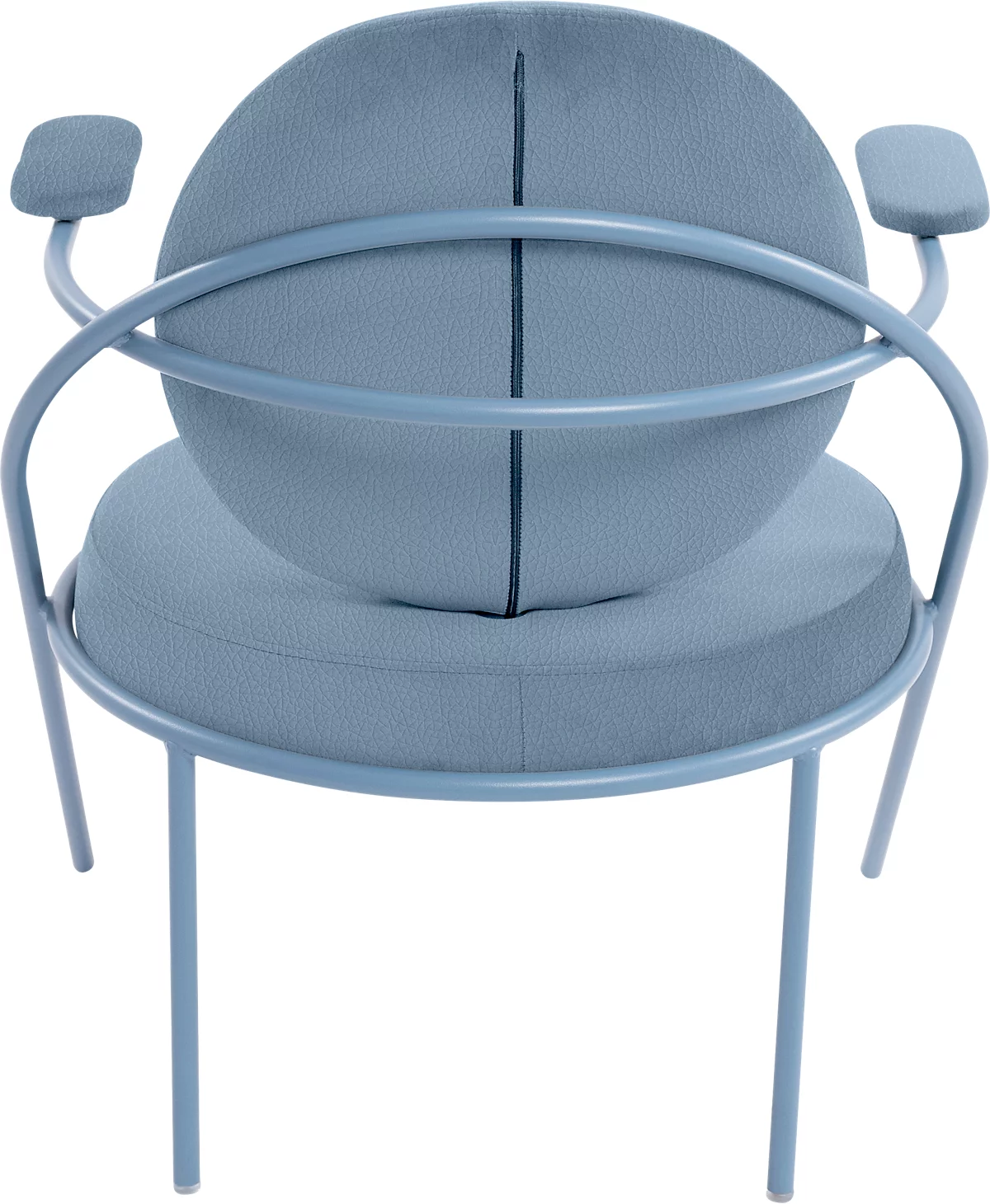Sessel Meet by Paperflow Saturne, mit Armlehnen, B 700 x T 730 x H 880 mm, Stahlrohr, Kunstleder, Blau/Blau