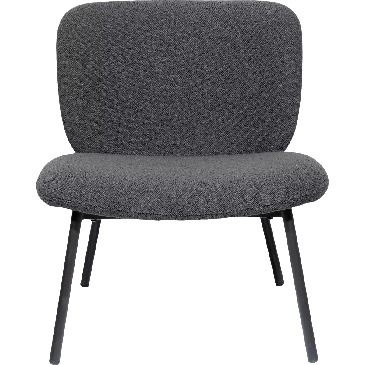 Sessel meet® by Paperflow TWIST, gepolstert, B 600 x T 530 x H 420 mm, Stoff und Stahl, anthrazit/mattschwarz