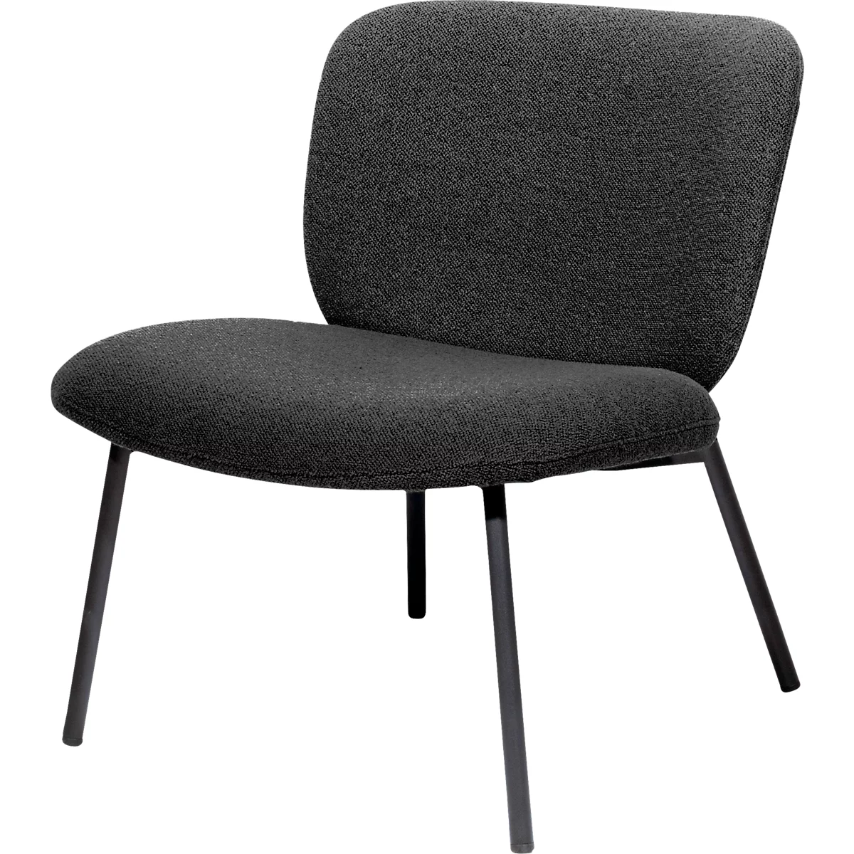 Sessel meet® by Paperflow TWIST, gepolstert, B 600 x T 530 x H 420 mm, Stoff und Stahl, anthrazit/mattschwarz